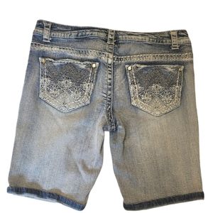 Paisley Sky Denim Embellished Denim Shorts